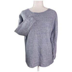 J.Crew Light Heather Blue French Terry Top Exposed Back Zip Womens Size Small